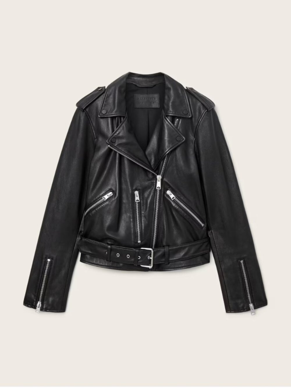 AllSaints Balfern Leather Jacket (Black) - Picture 6 of 8